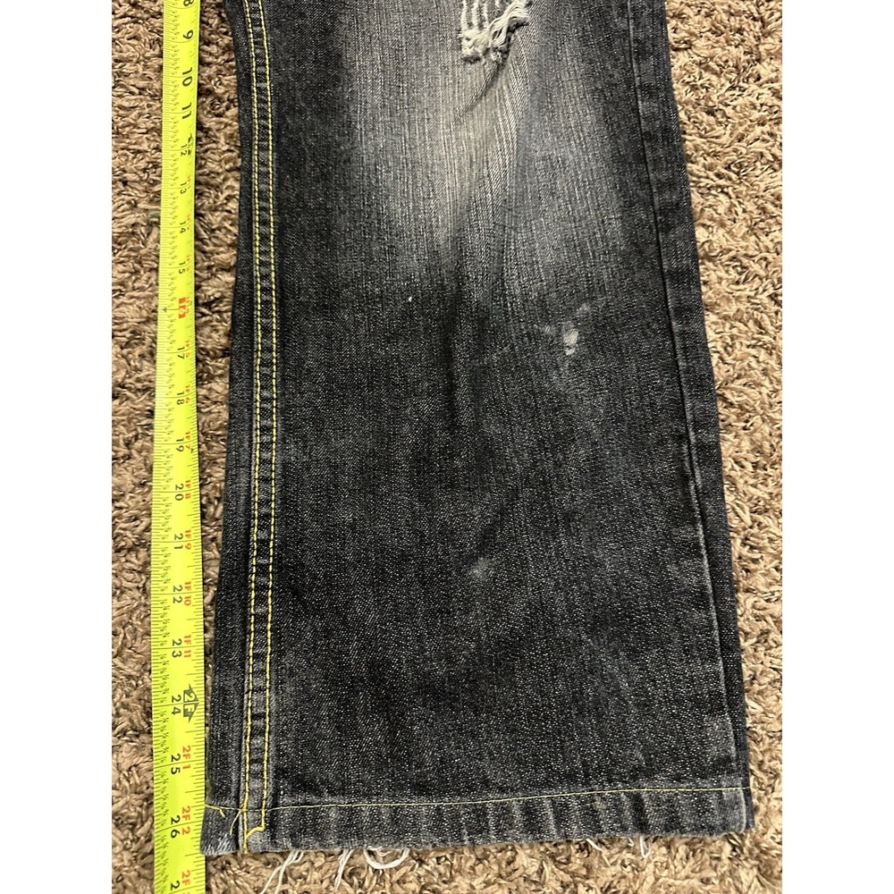 Vintage Y2K Sean John Carpenter Pants Baggy Black Distressed Mens Size 36x26 - Picture 8 of 9